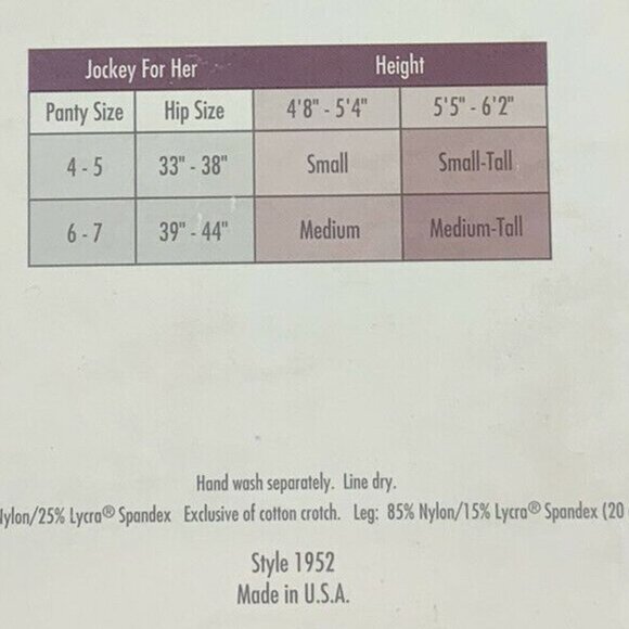 Jockey For Her Day Sheer Pantyhose Sz Small Tuxedo Black Control Top Sandalfoot - Picture 3 of 3